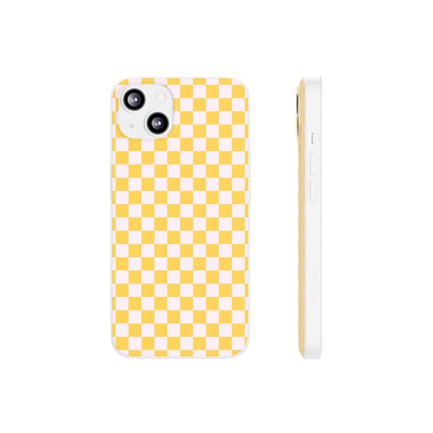 Capa de Telemóvel Flexível - Xadrez Amarelo