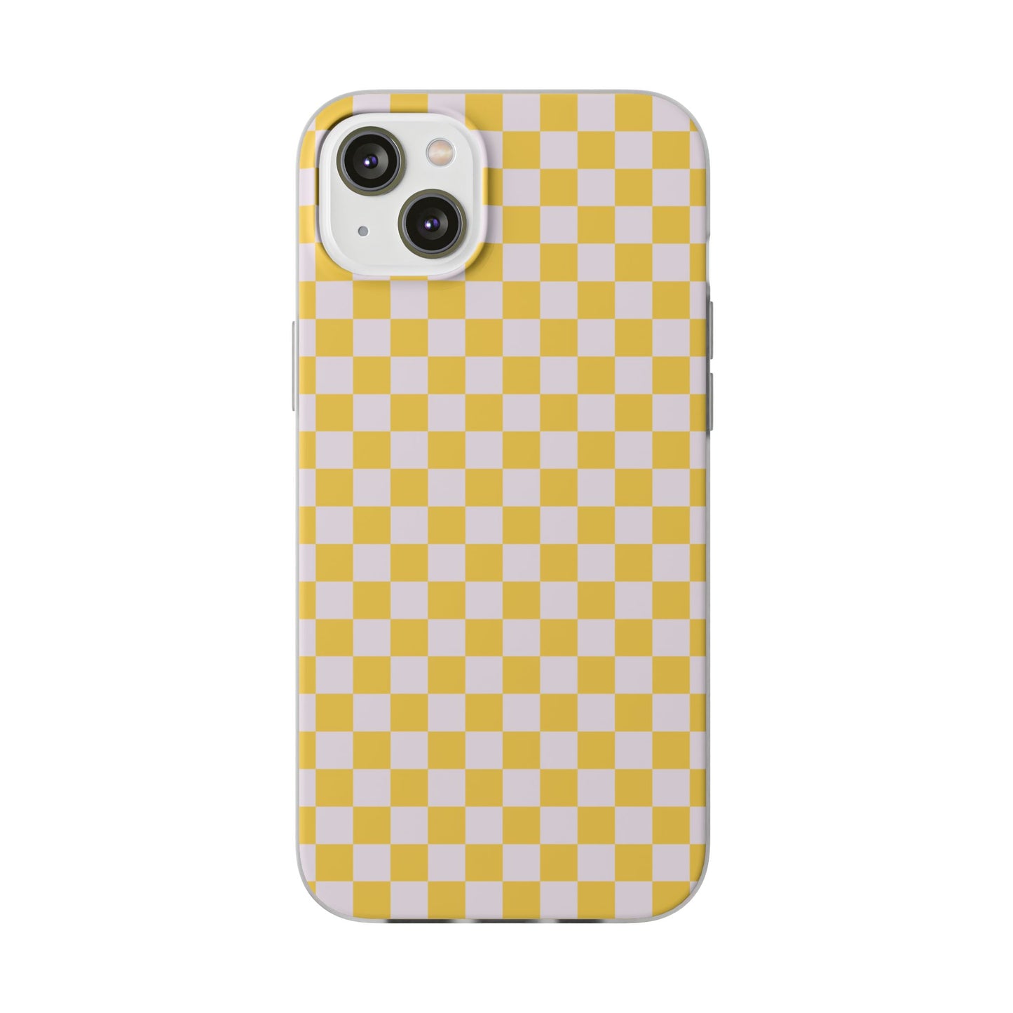 Capa de Telemóvel Flexível - Xadrez Amarelo