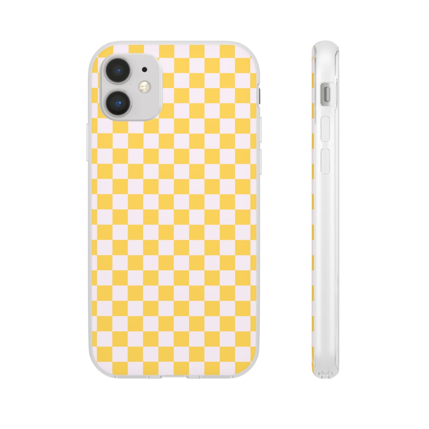 Capa de Telemóvel Flexível - Xadrez Amarelo
