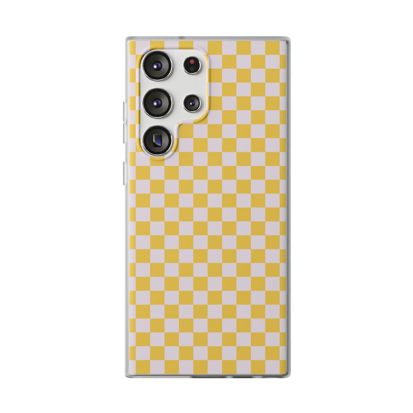 Capa de Telemóvel Flexível - Xadrez Amarelo