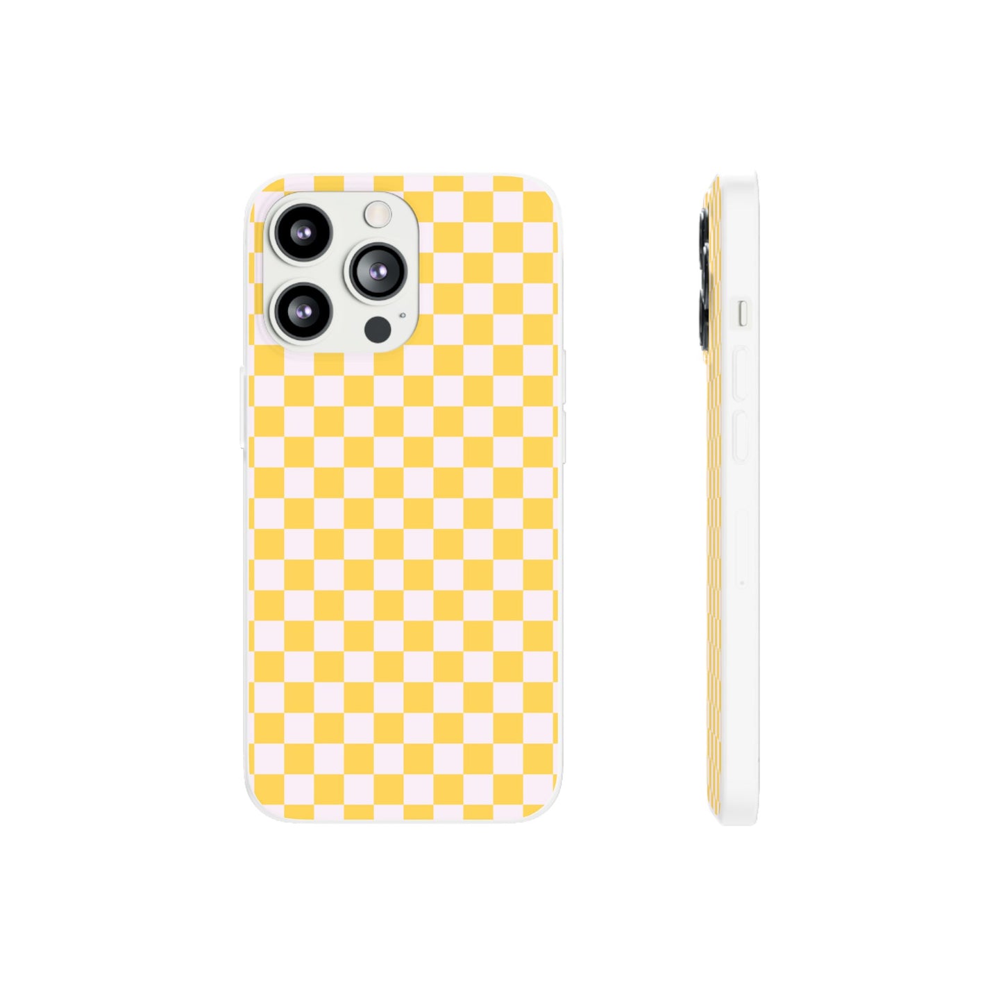 Capa de Telemóvel Flexível - Xadrez Amarelo