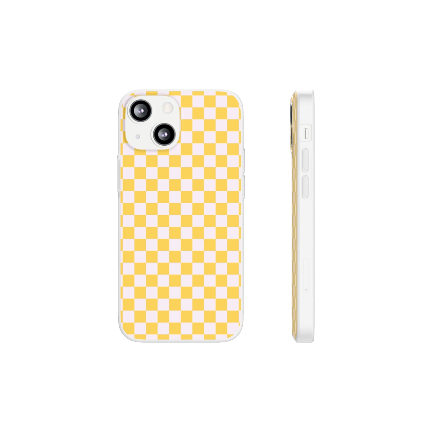 Capa de Telemóvel Flexível - Xadrez Amarelo