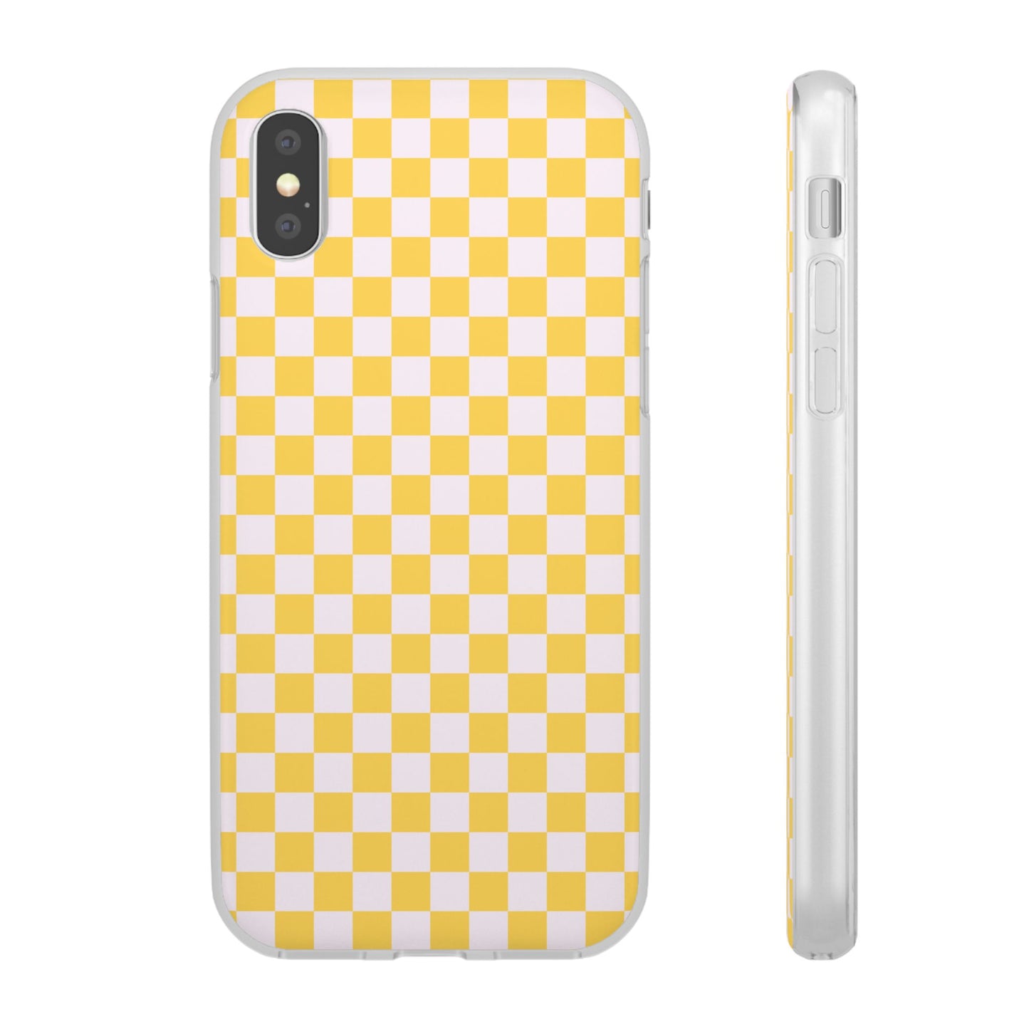 Capa de Telemóvel Flexível - Xadrez Amarelo