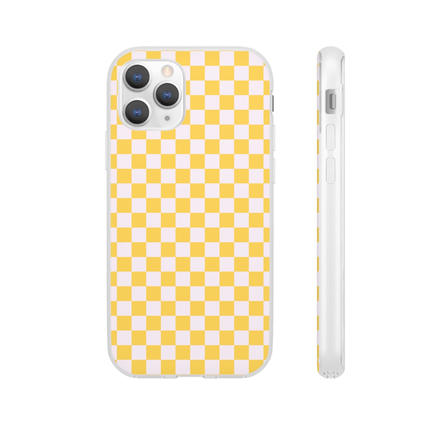 Capa de Telemóvel Flexível - Xadrez Amarelo