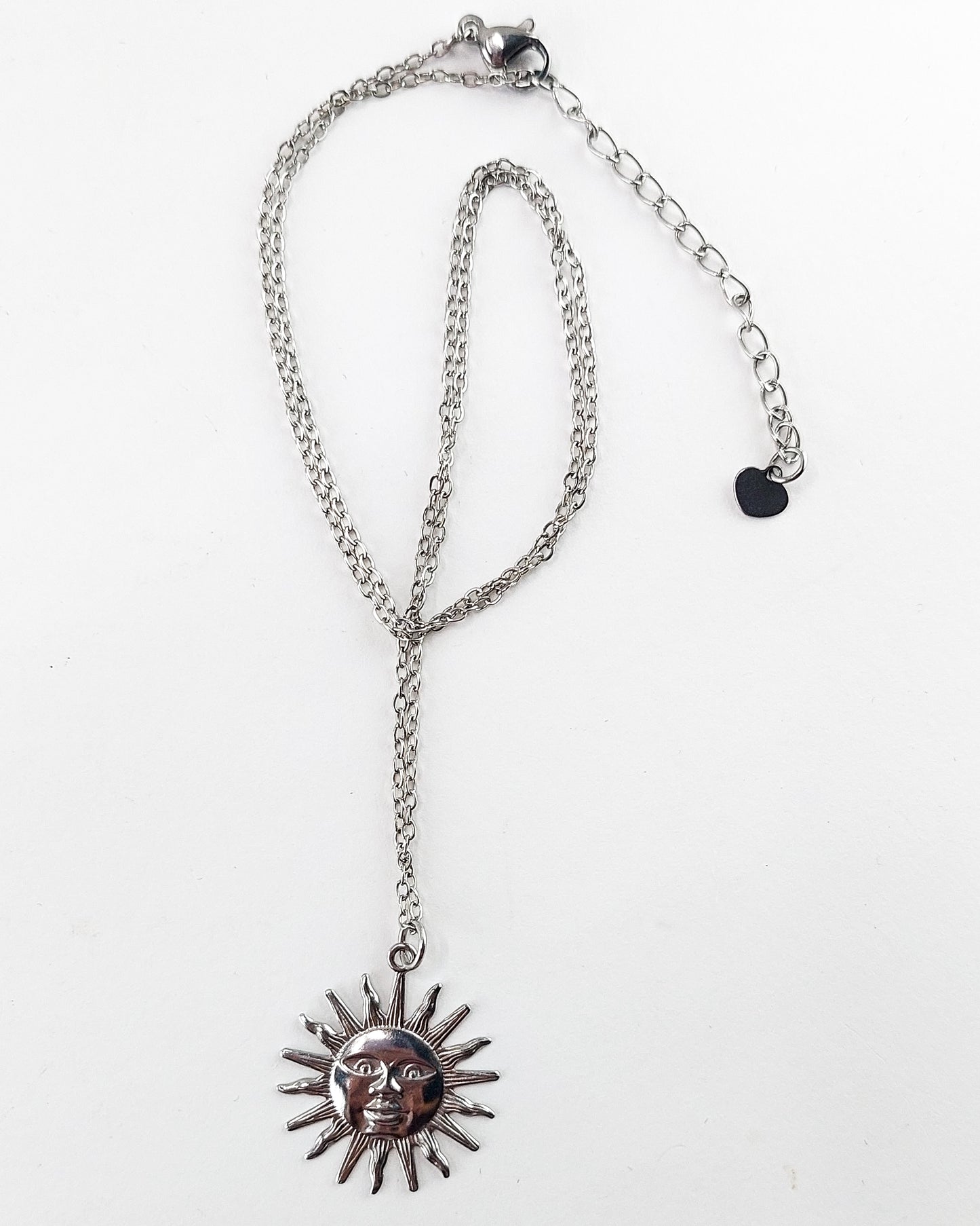 Colar de Aço Inoxidável com Pendente de Sol