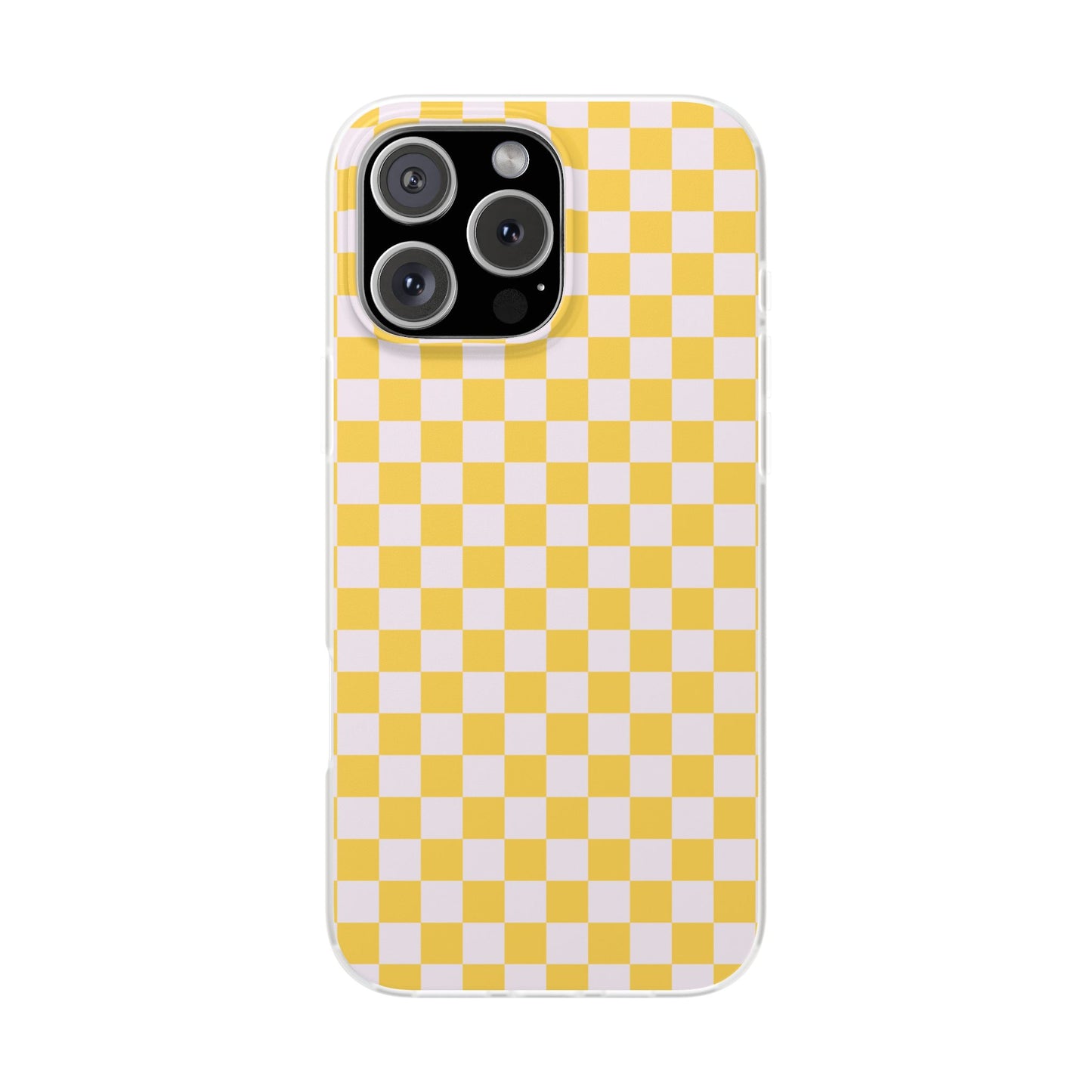 Capa de Telemóvel Flexível - Xadrez Amarelo