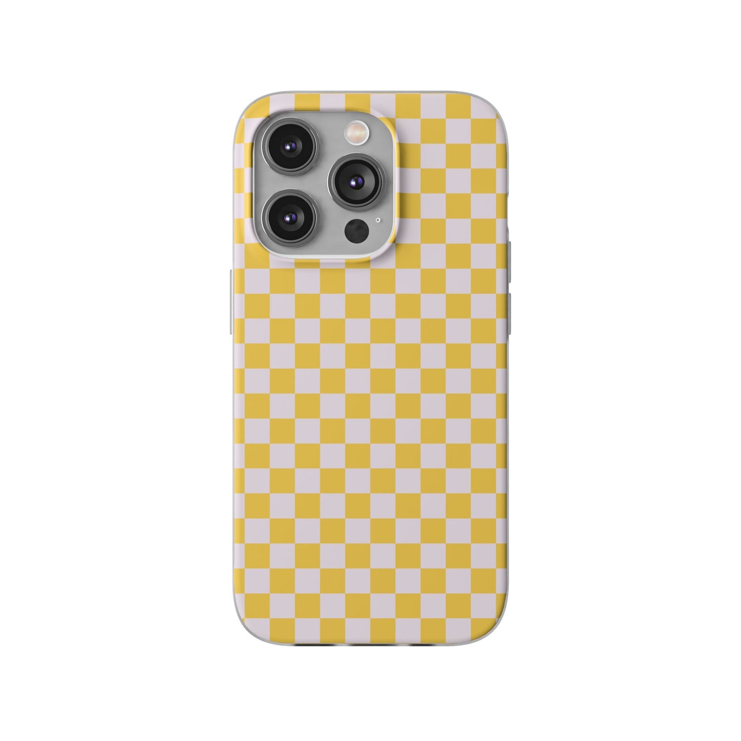 Capa de Telemóvel Flexível - Xadrez Amarelo