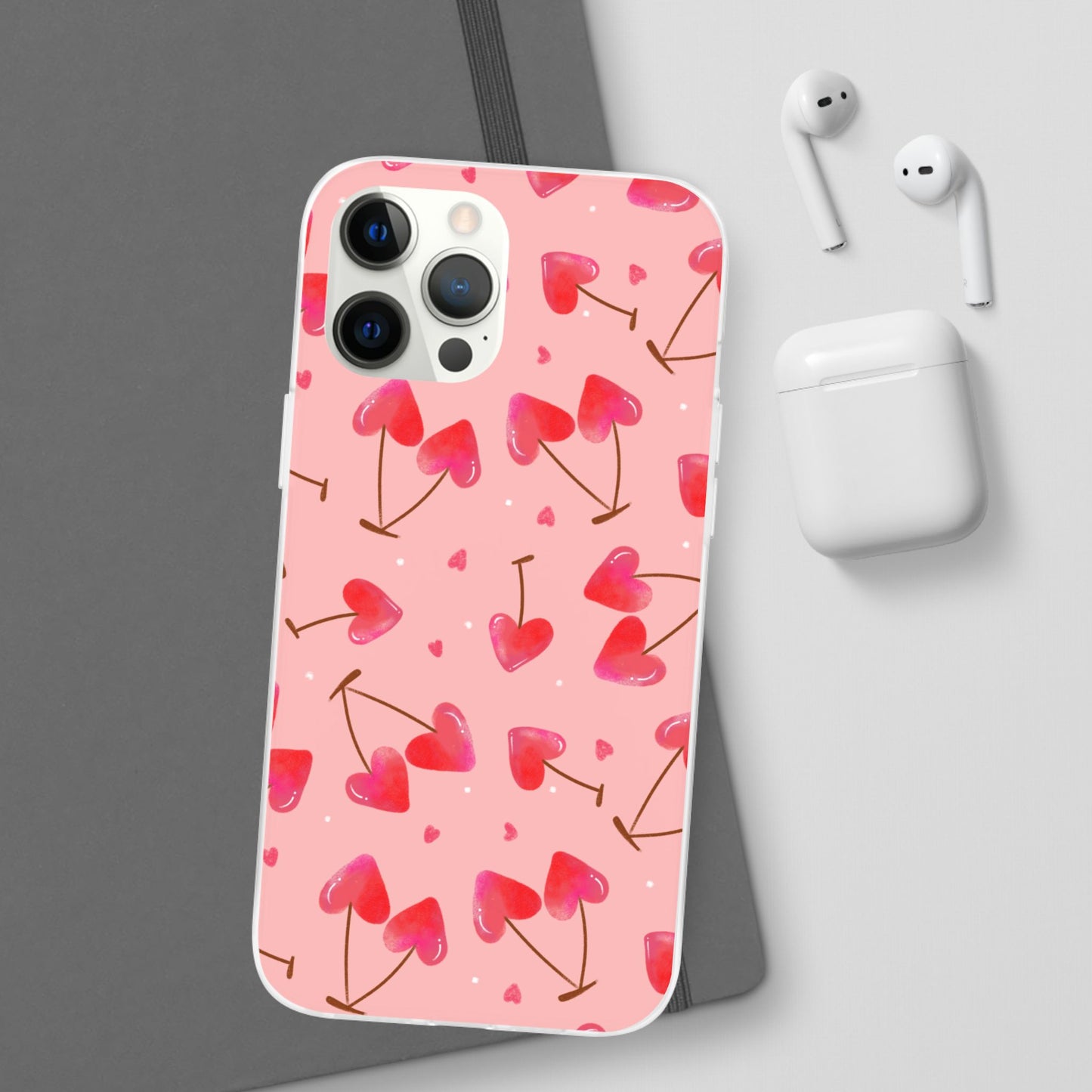 Capa de Telemóvel Flexível - Cerejas Velentine's