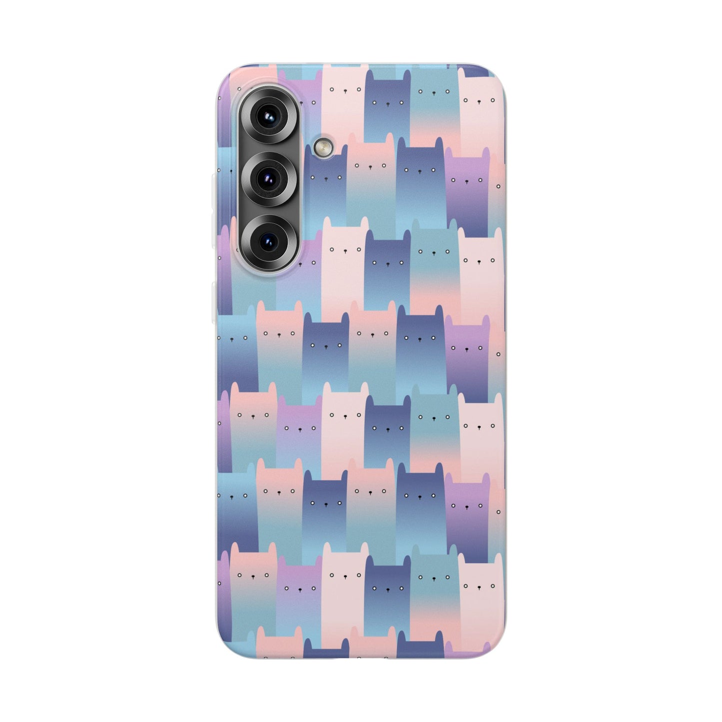 Capa de Telemóvel Flexível - Gatos Roxos