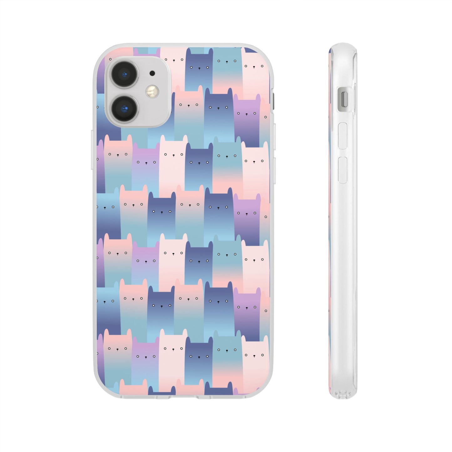 Capa de Telemóvel Flexível - Gatos Roxos