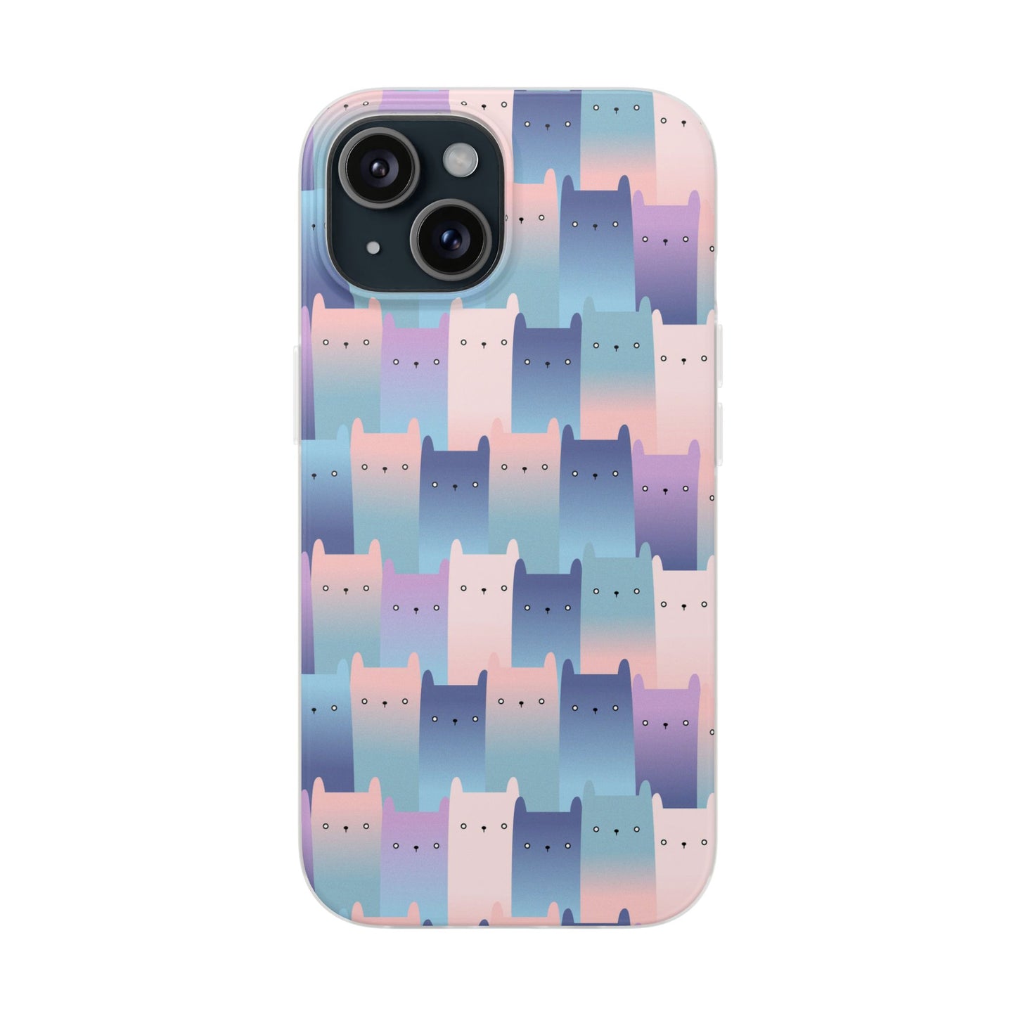 Capa de Telemóvel Flexível - Gatos Roxos