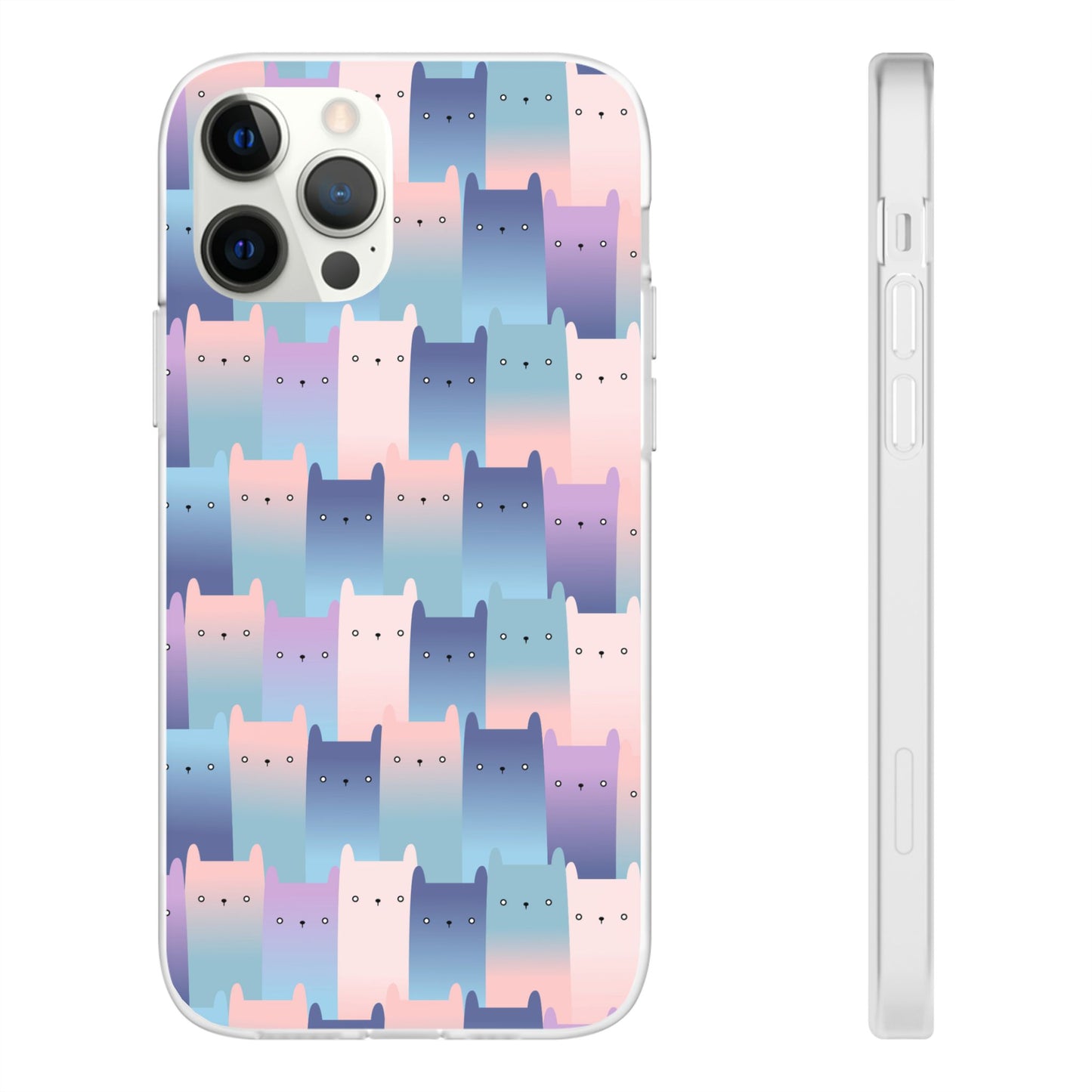Capa de Telemóvel Flexível - Gatos Roxos