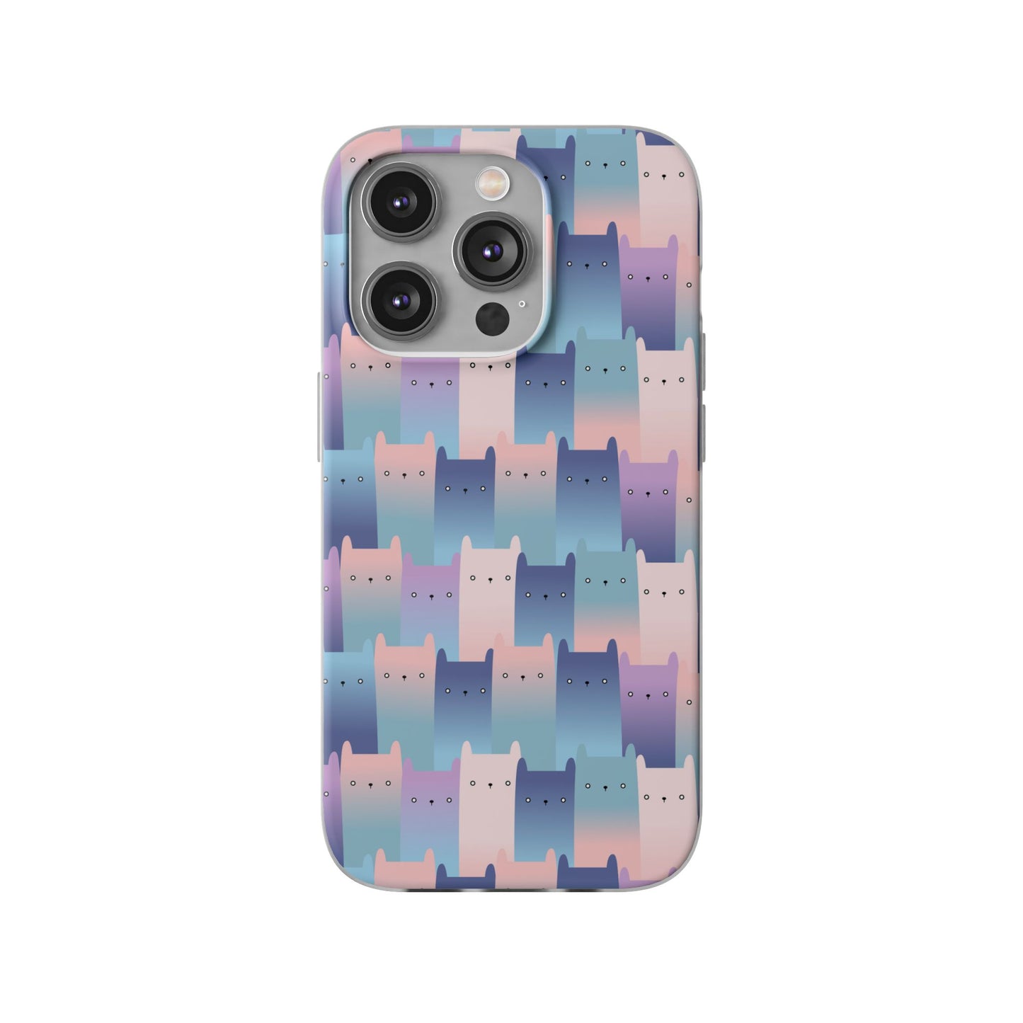 Capa de Telemóvel Flexível - Gatos Roxos