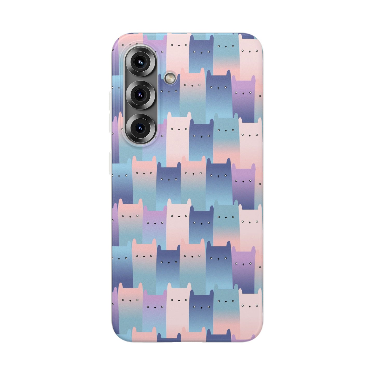 Capa de Telemóvel Flexível - Gatos Roxos