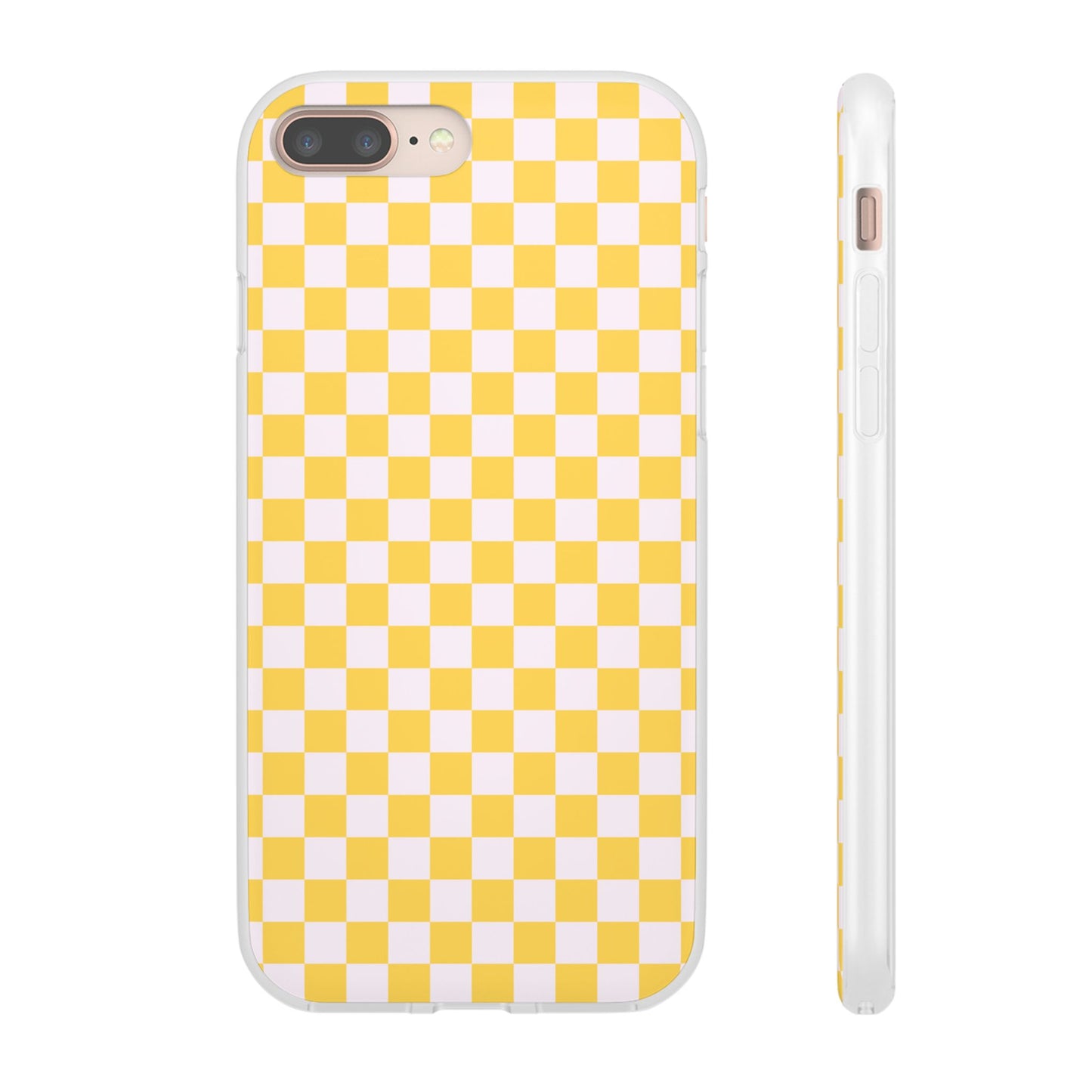 Capa de Telemóvel Flexível - Xadrez Amarelo