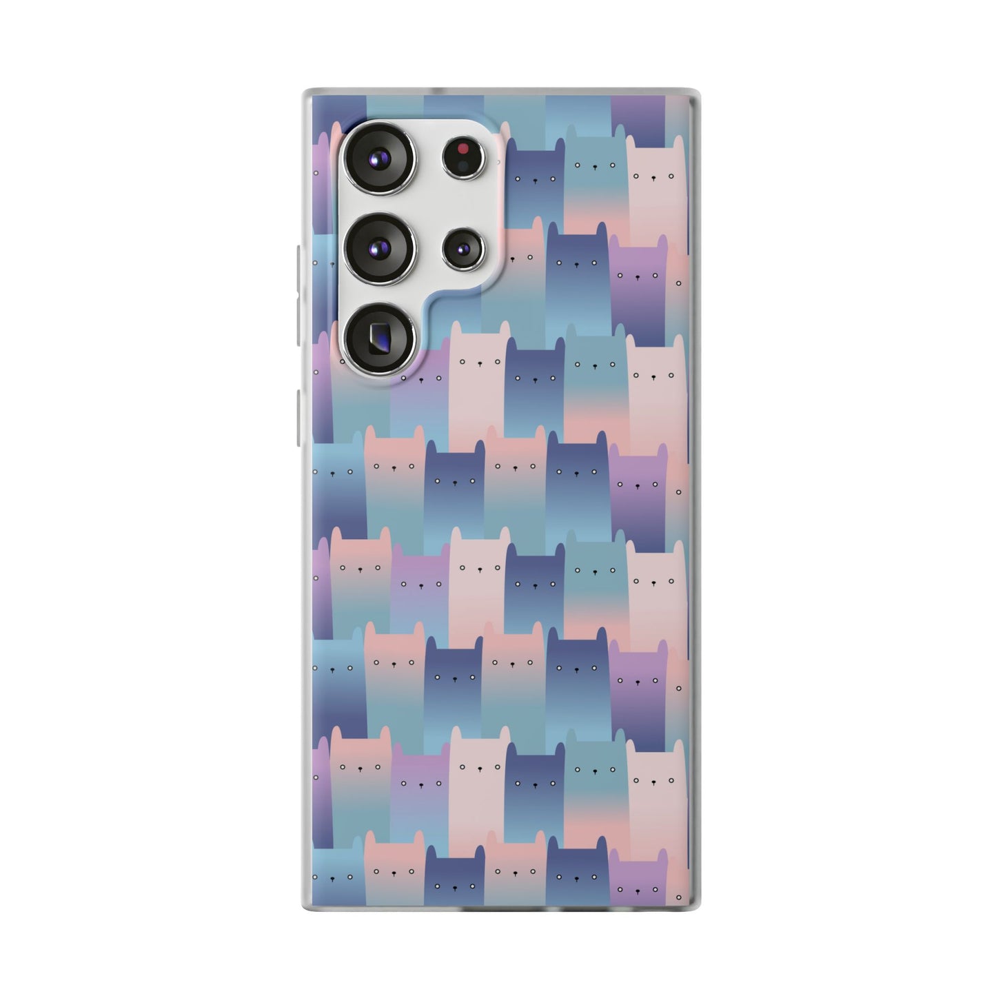 Capa de Telemóvel Flexível - Gatos Roxos