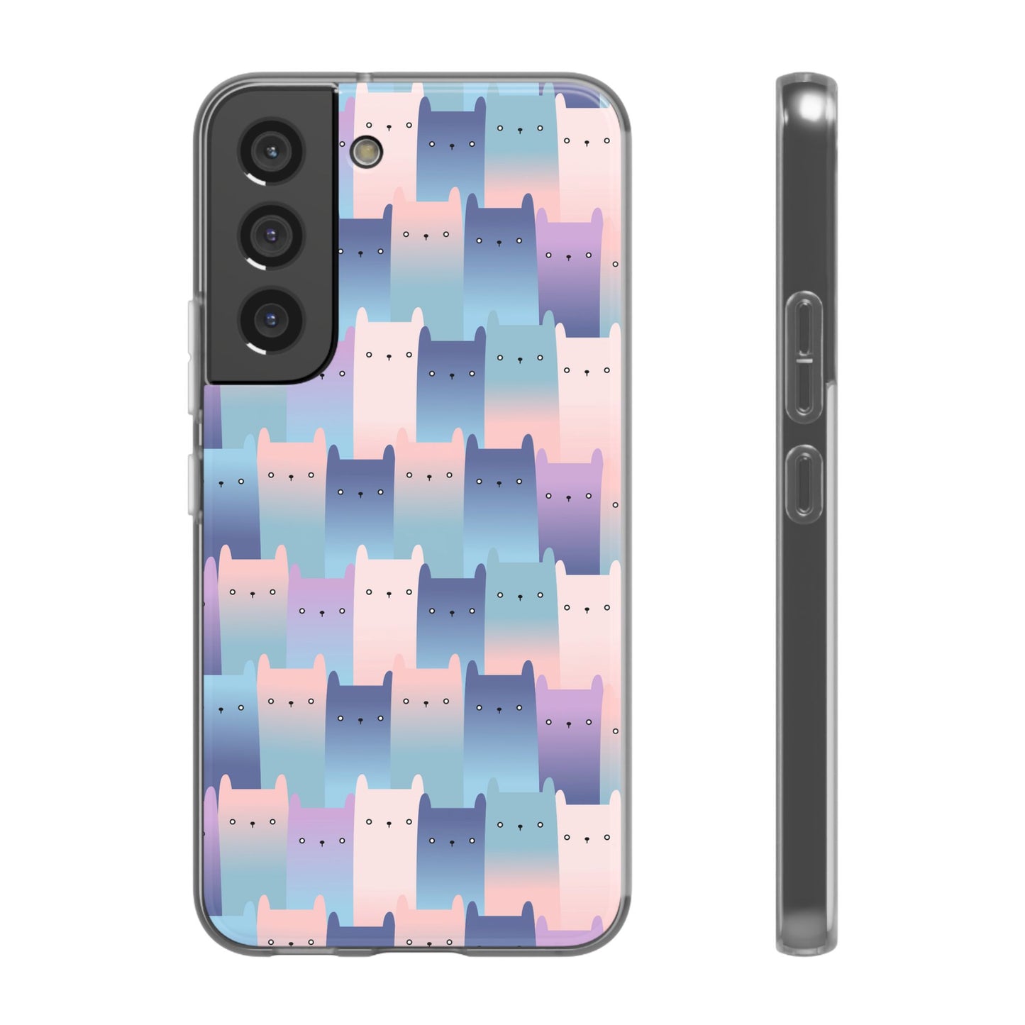 Capa de Telemóvel Flexível - Gatos Roxos