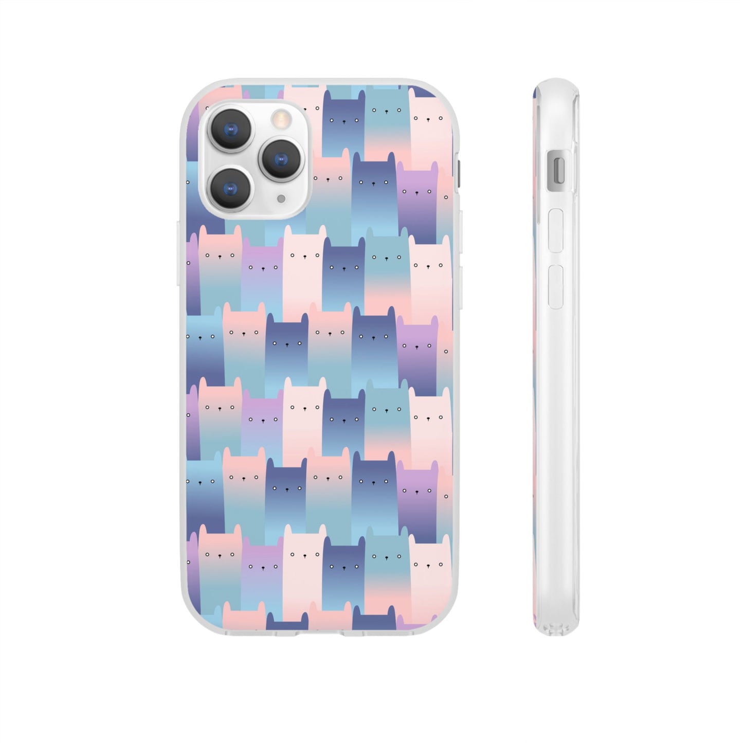 Capa de Telemóvel Flexível - Gatos Roxos