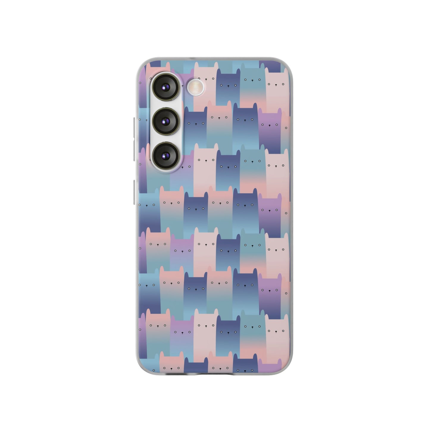 Capa de Telemóvel Flexível - Gatos Roxos