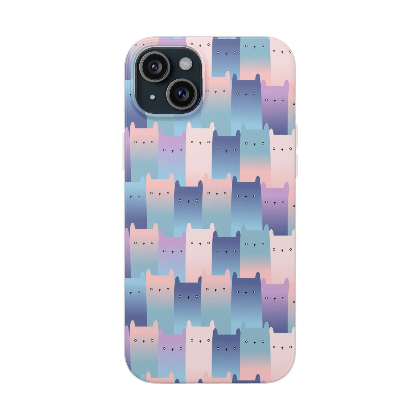 Capa de Telemóvel Flexível - Gatos Roxos