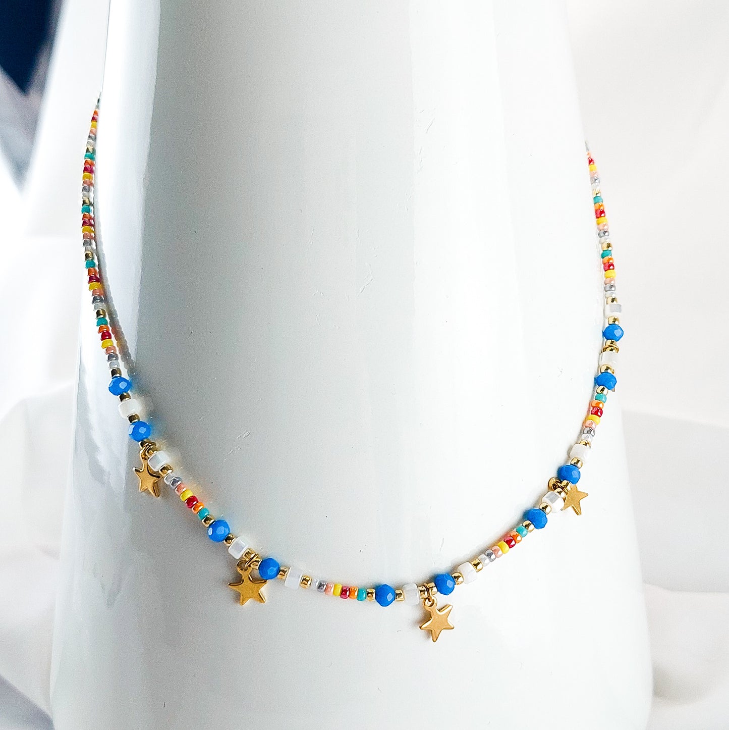 Colar de Missangas com Estrelas
