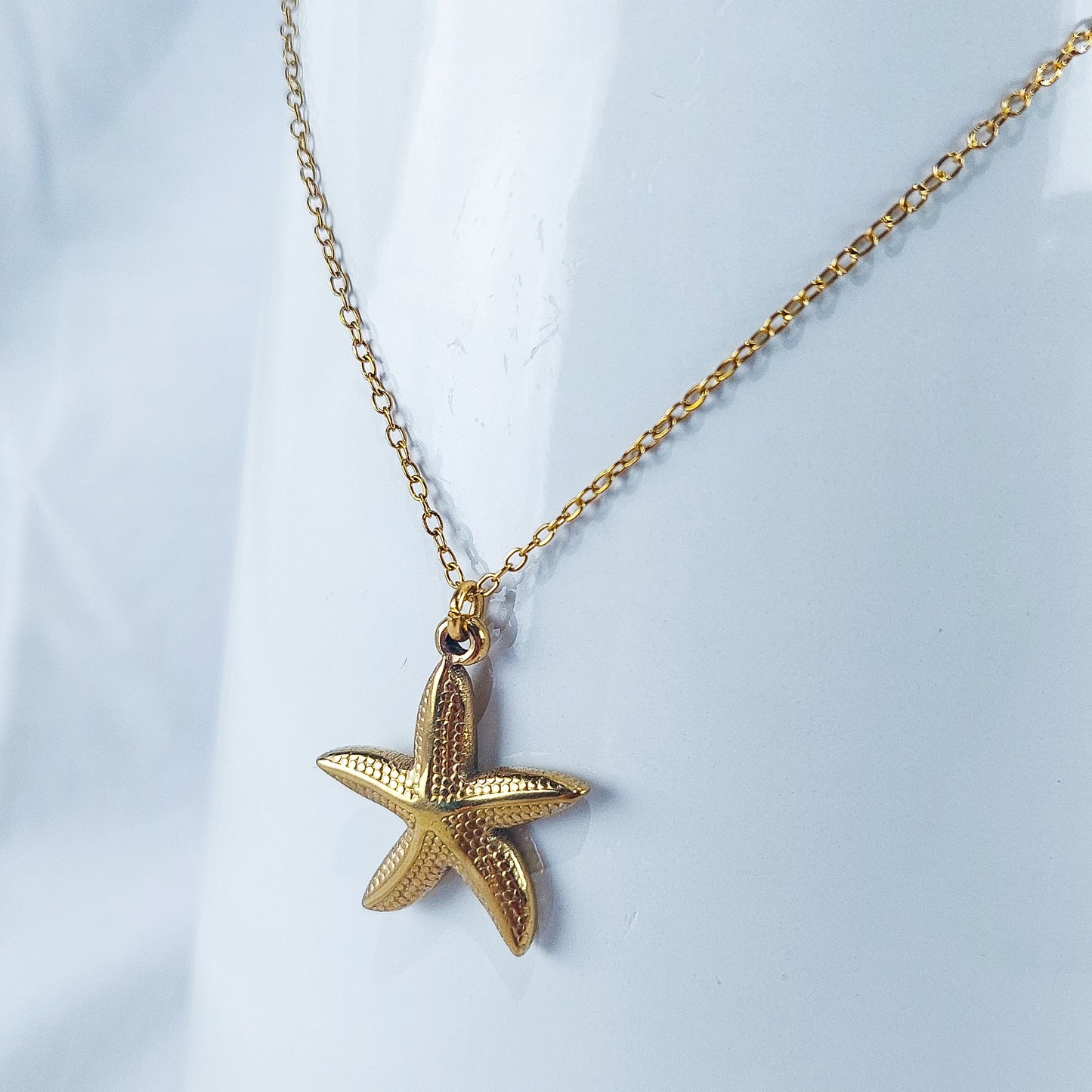 Colar de Aço Inoxidável com Estrela do Mar