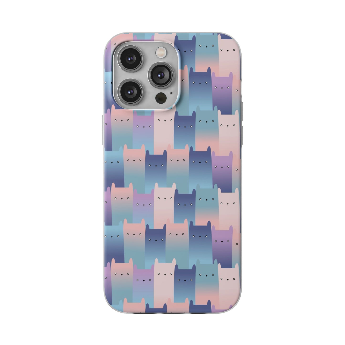 Capa de Telemóvel Flexível - Gatos Roxos