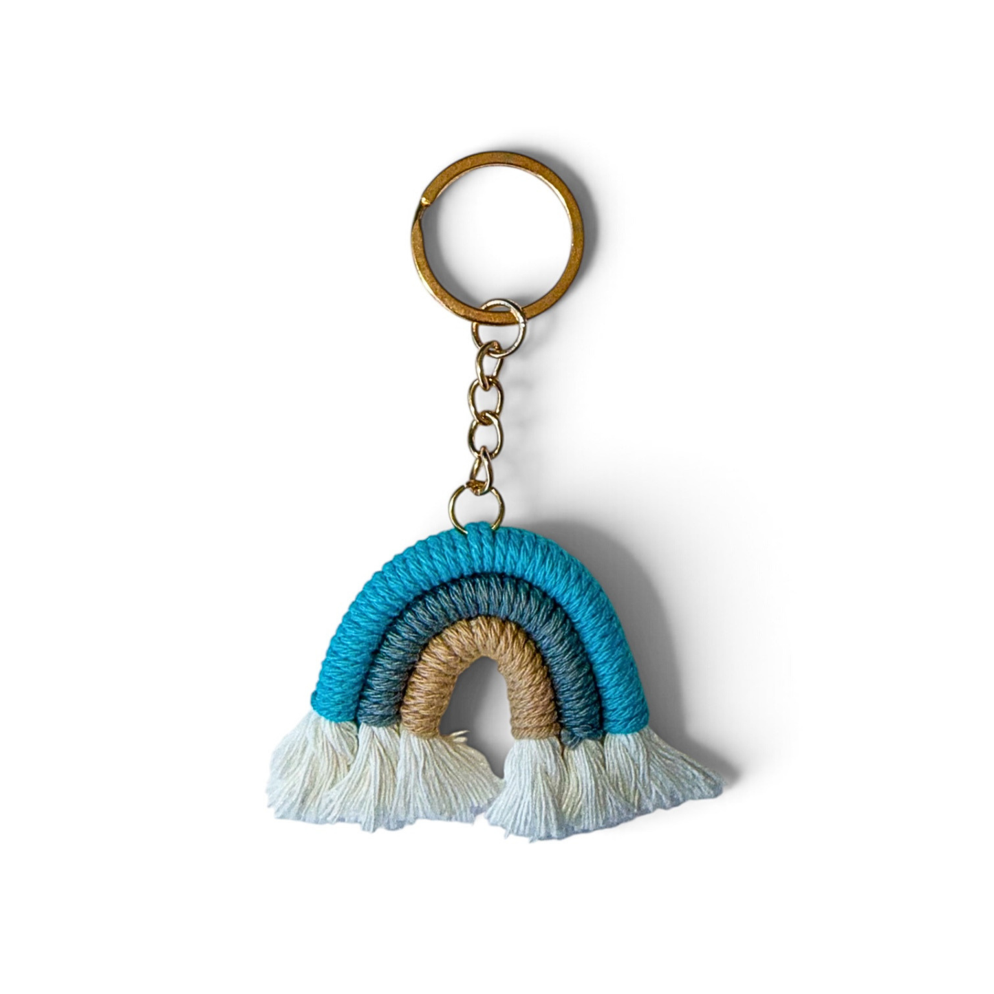 Porta-Chaves de Macramé - Arco-Íris