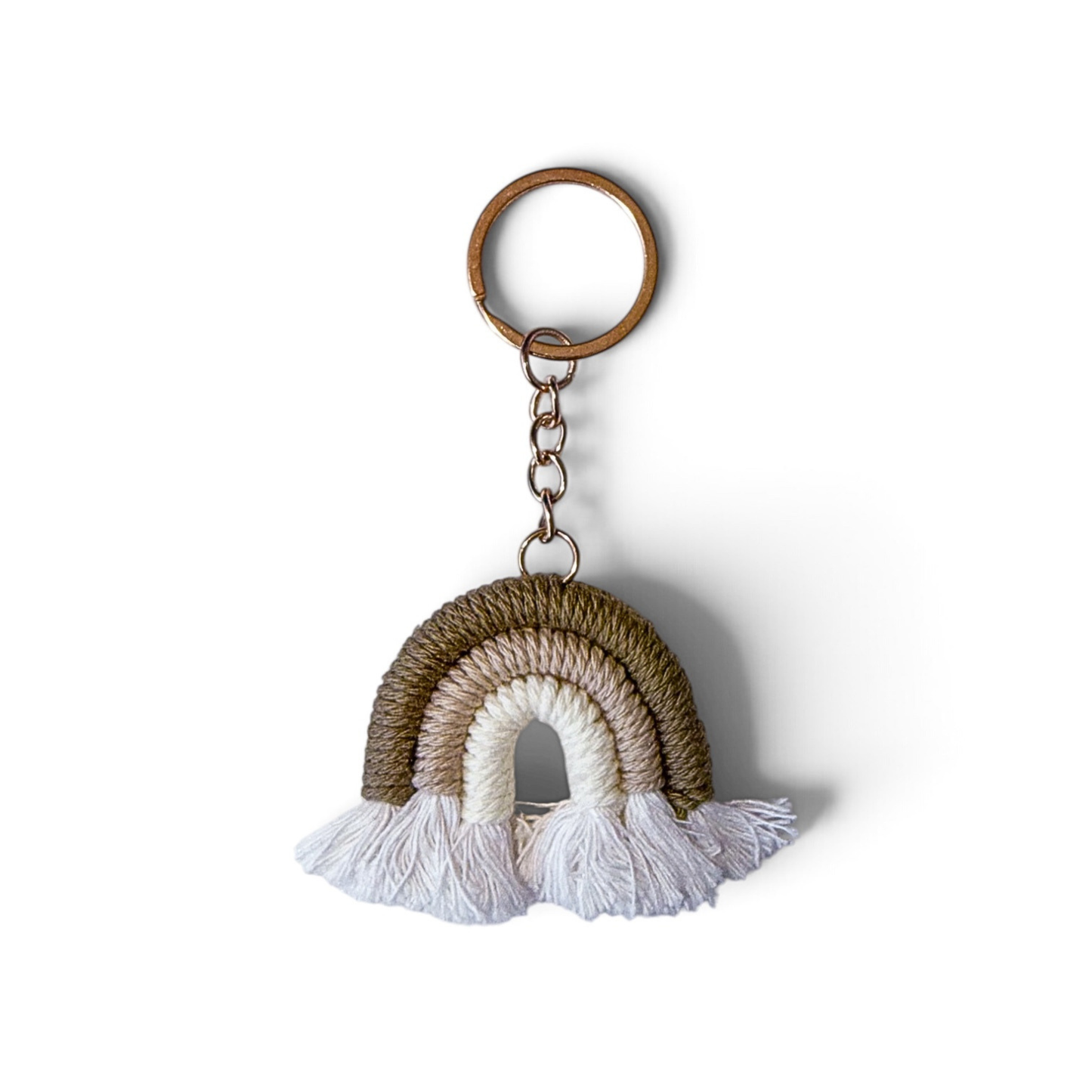 Porta-Chaves de Macramé - Arco-Íris