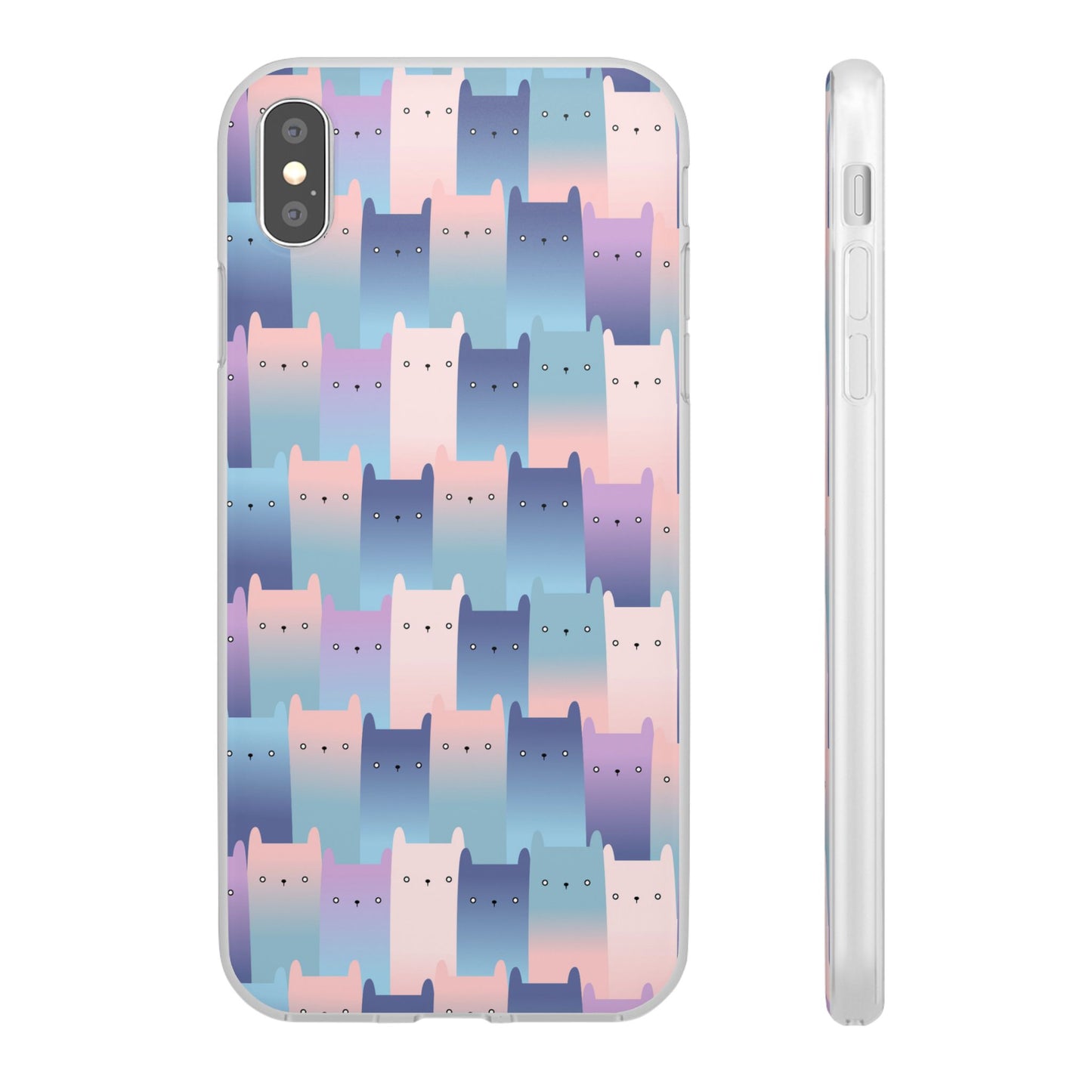 Capa de Telemóvel Flexível - Gatos Roxos