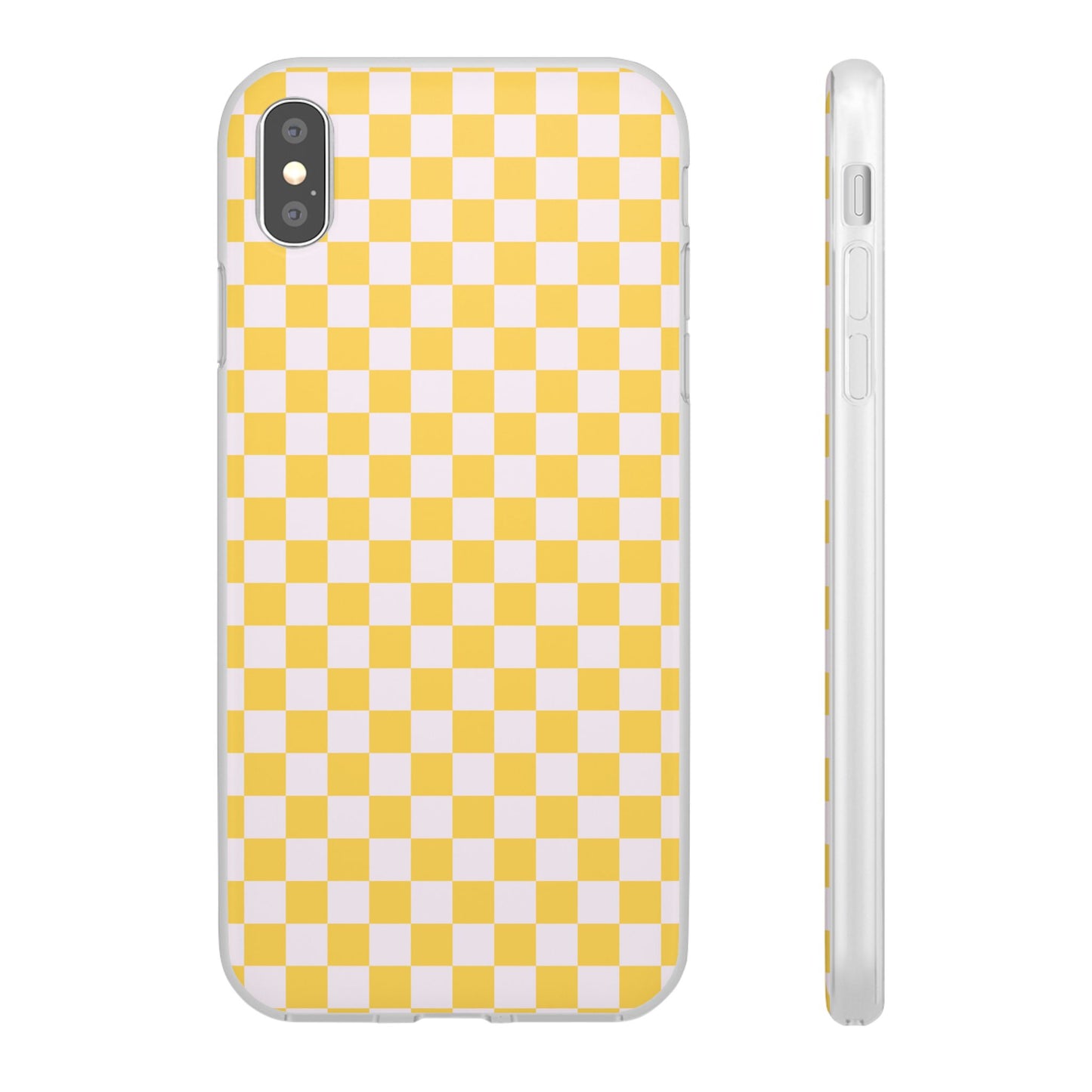 Capa de Telemóvel Flexível - Xadrez Amarelo