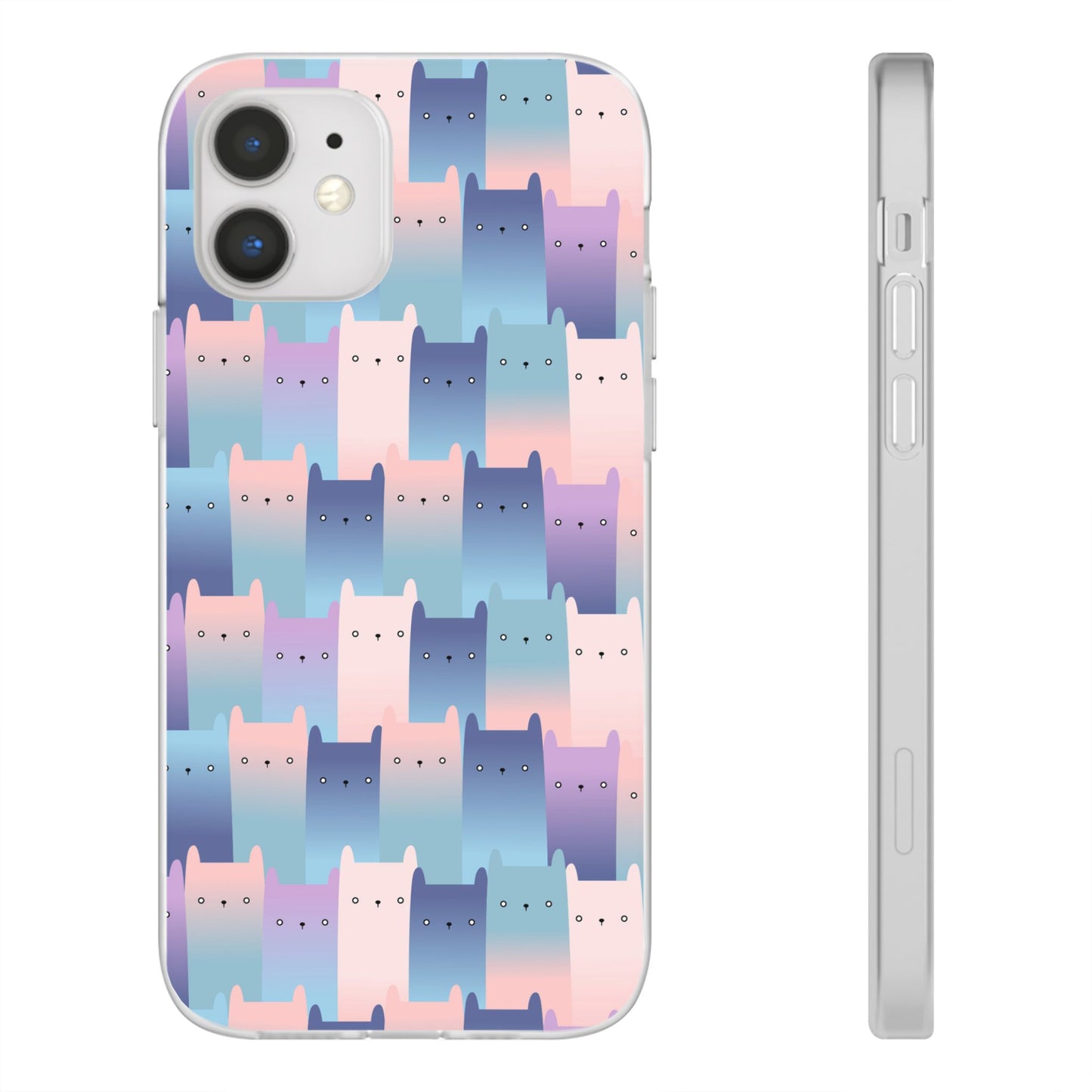 Capa de Telemóvel Flexível - Gatos Roxos