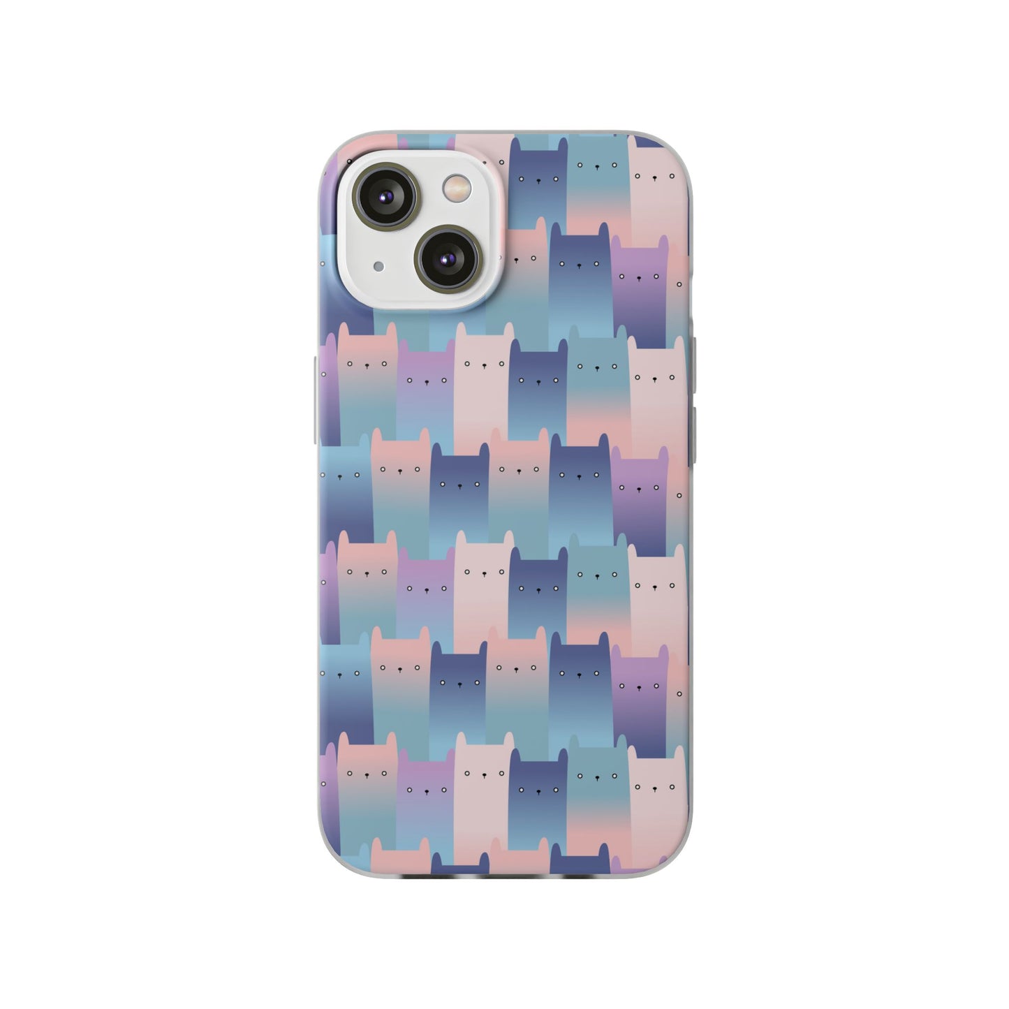 Capa de Telemóvel Flexível - Gatos Roxos