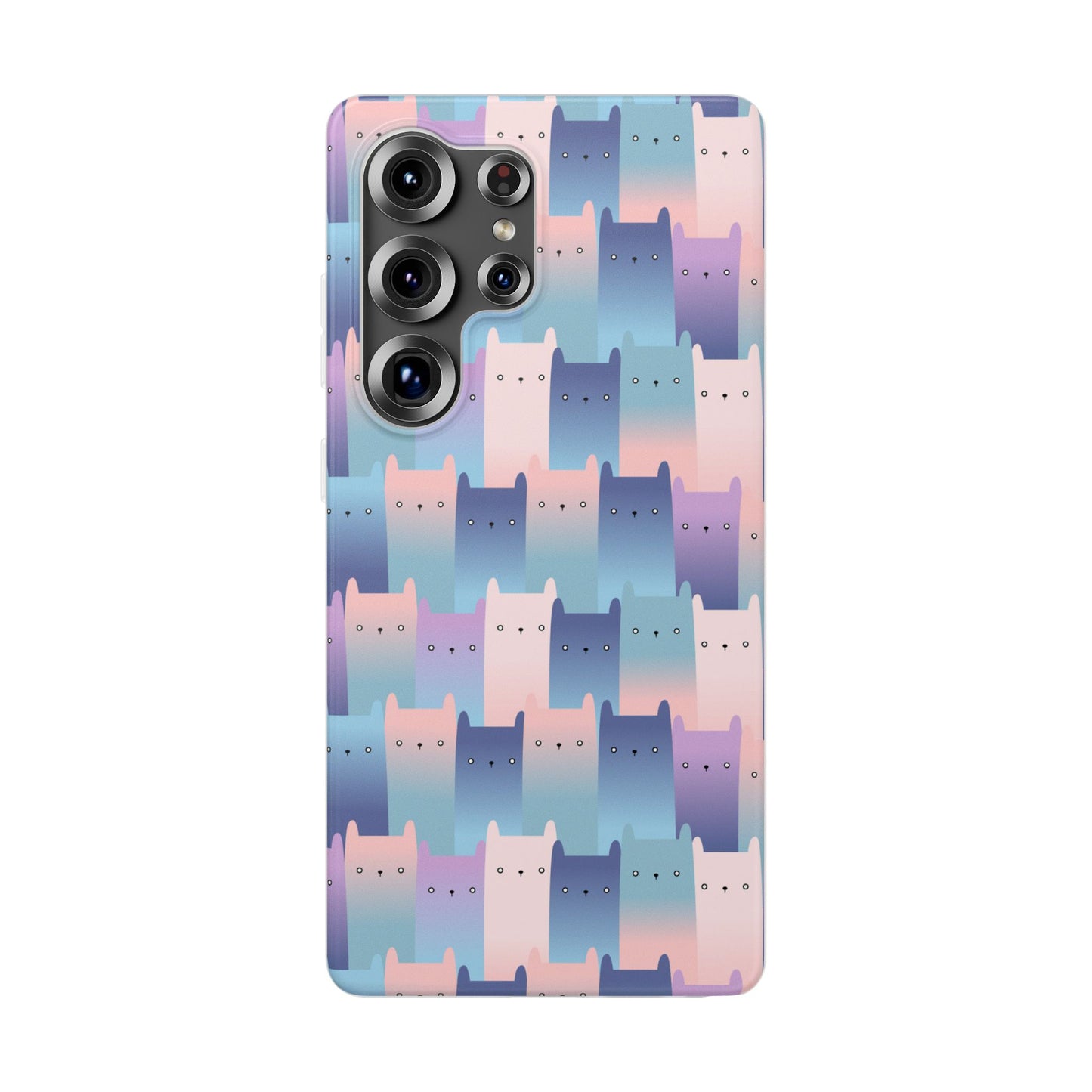Capa de Telemóvel Flexível - Gatos Roxos