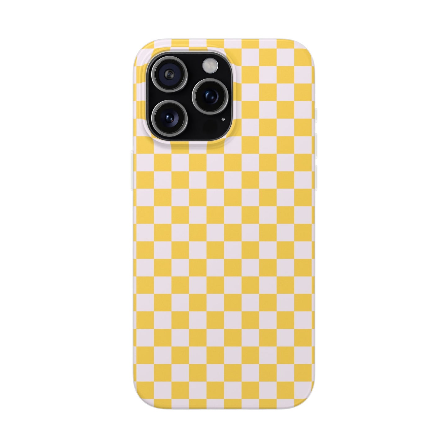 Capa de Telemóvel Flexível - Xadrez Amarelo