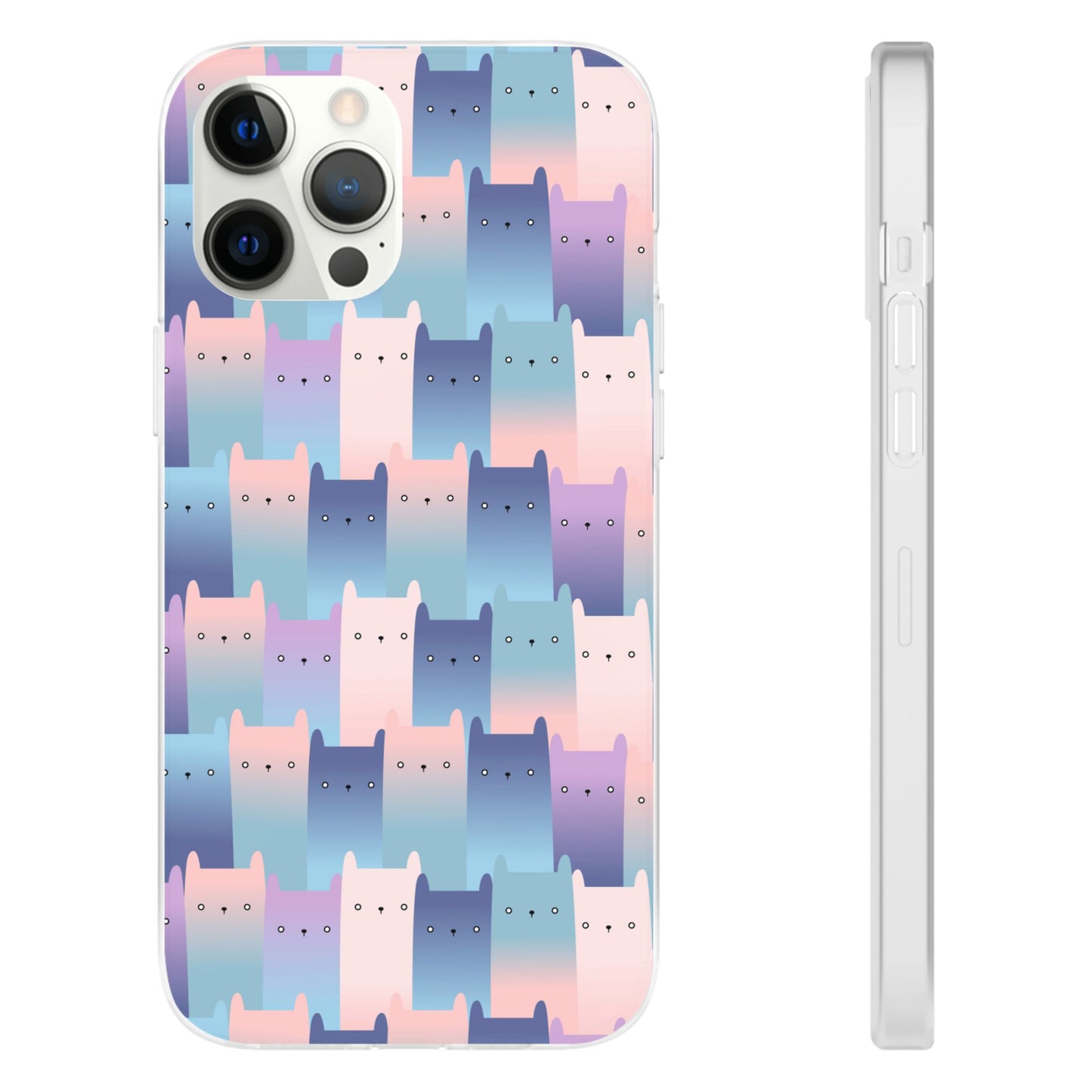 Capa de Telemóvel Flexível - Gatos Roxos