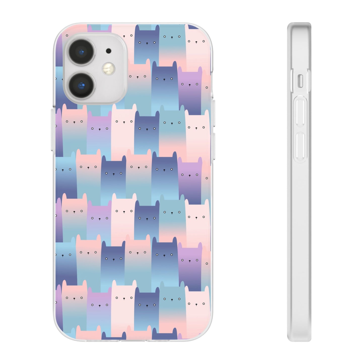 Capa de Telemóvel Flexível - Gatos Roxos