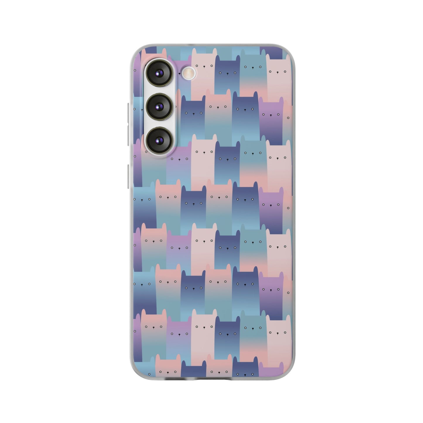 Capa de Telemóvel Flexível - Gatos Roxos