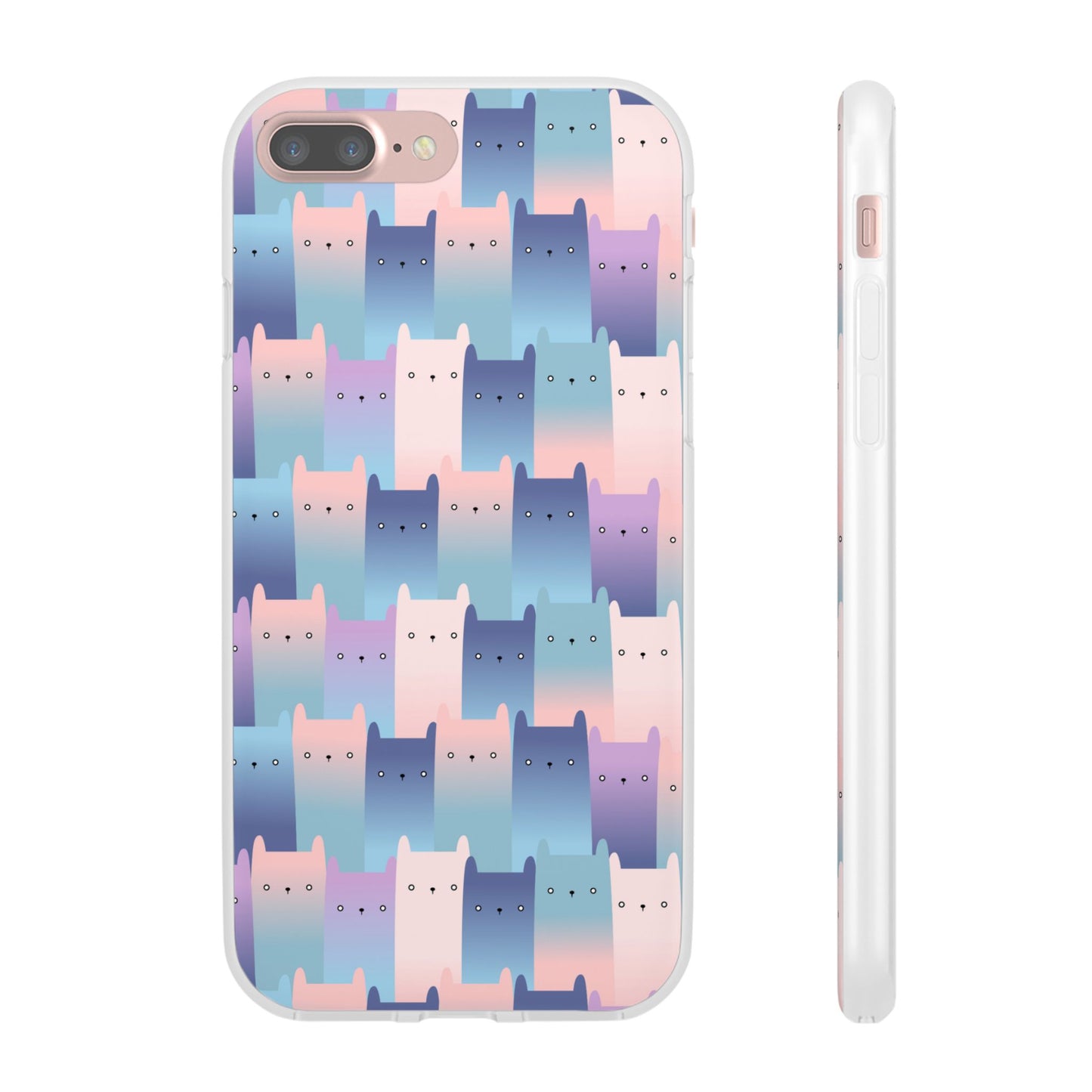 Capa de Telemóvel Flexível - Gatos Roxos