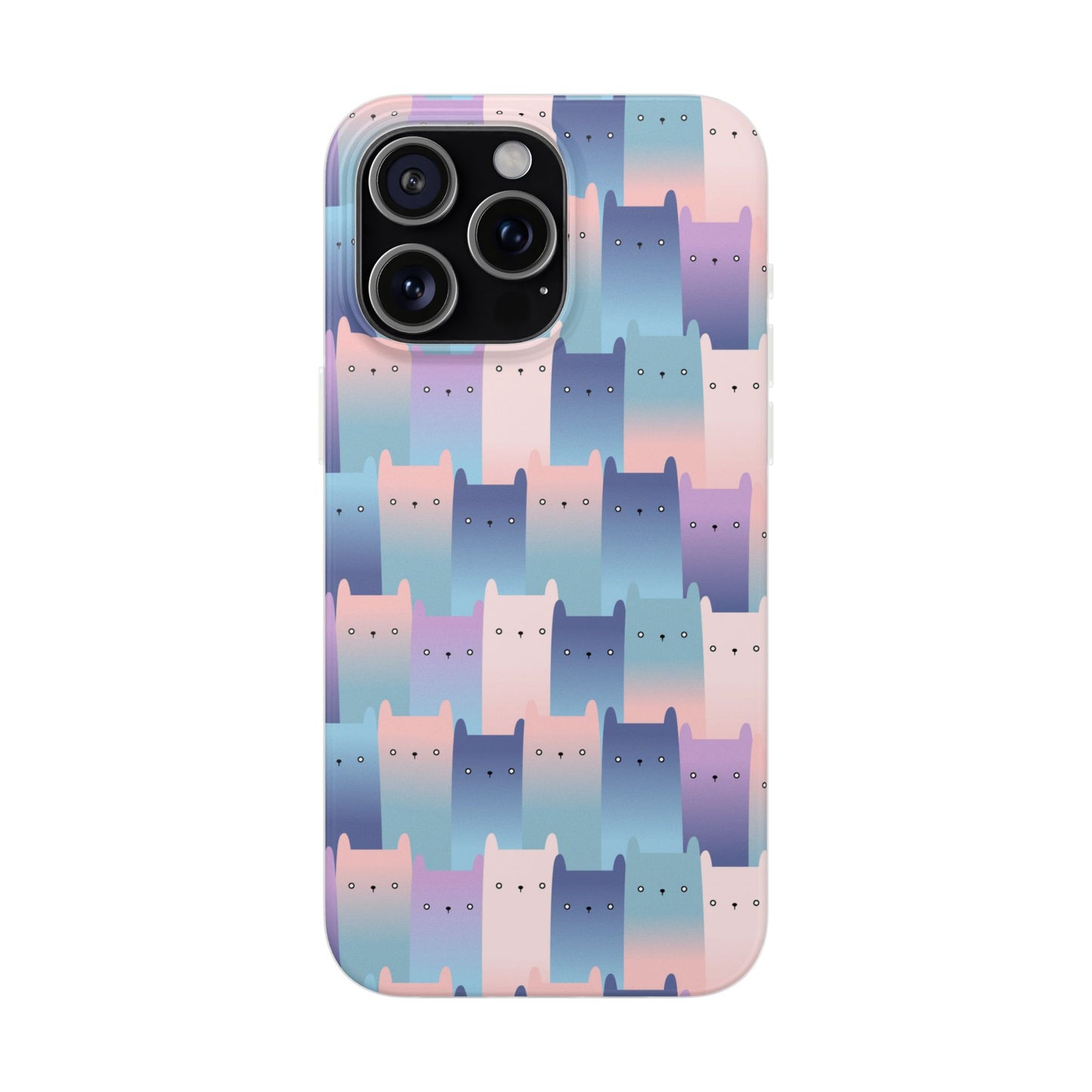 Capa de Telemóvel Flexível - Gatos Roxos