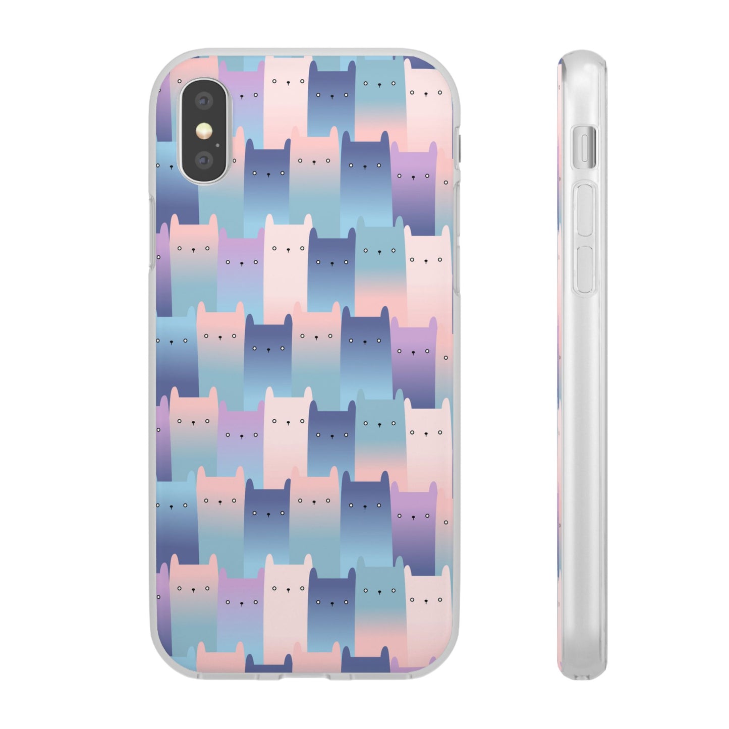 Capa de Telemóvel Flexível - Gatos Roxos