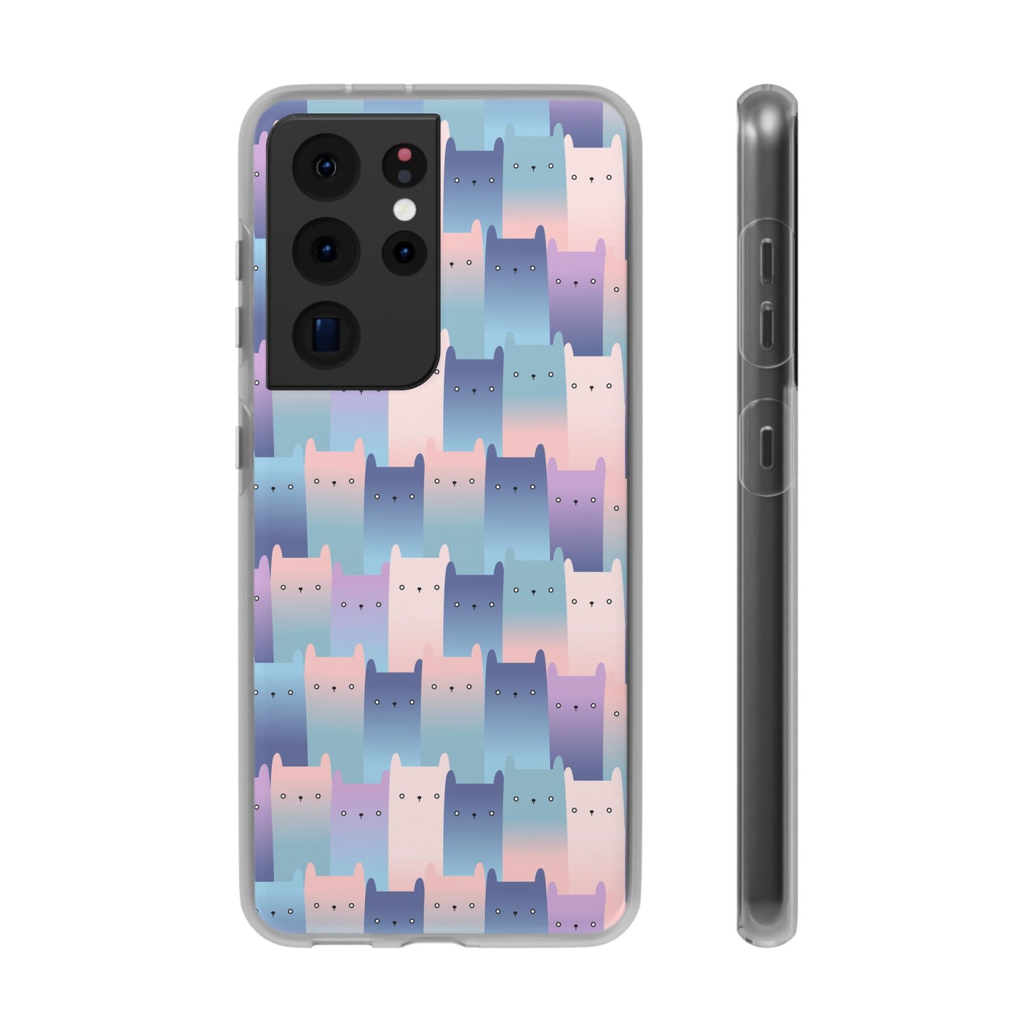 Capa de Telemóvel Flexível - Gatos Roxos