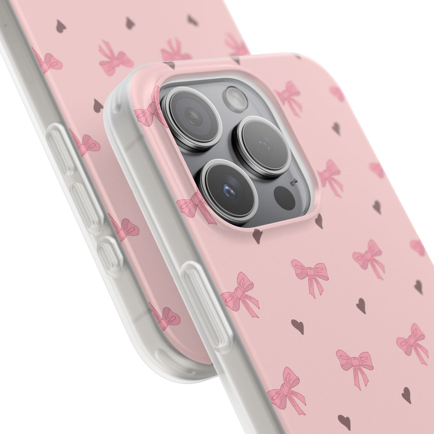 Capa de Telemóvel Flexível - Laços Rosa
