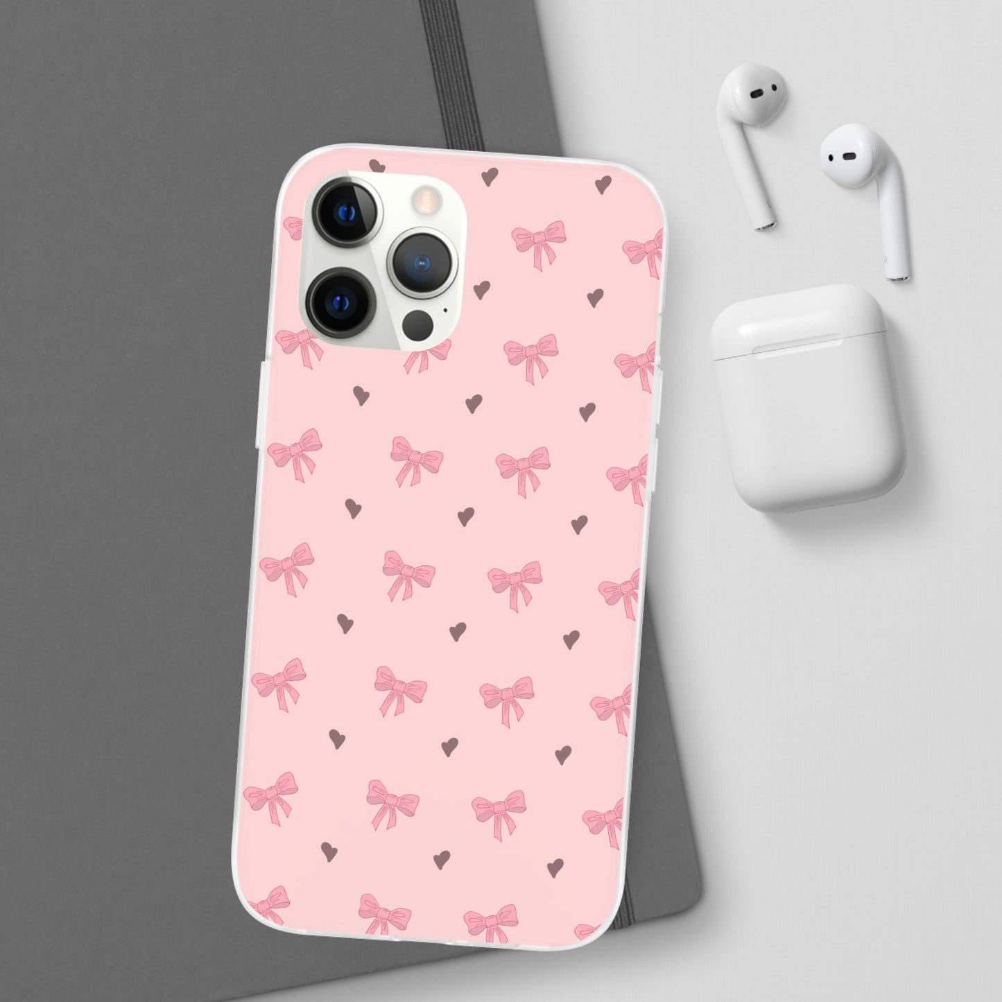 Capa de Telemóvel Flexível - Laços Rosa