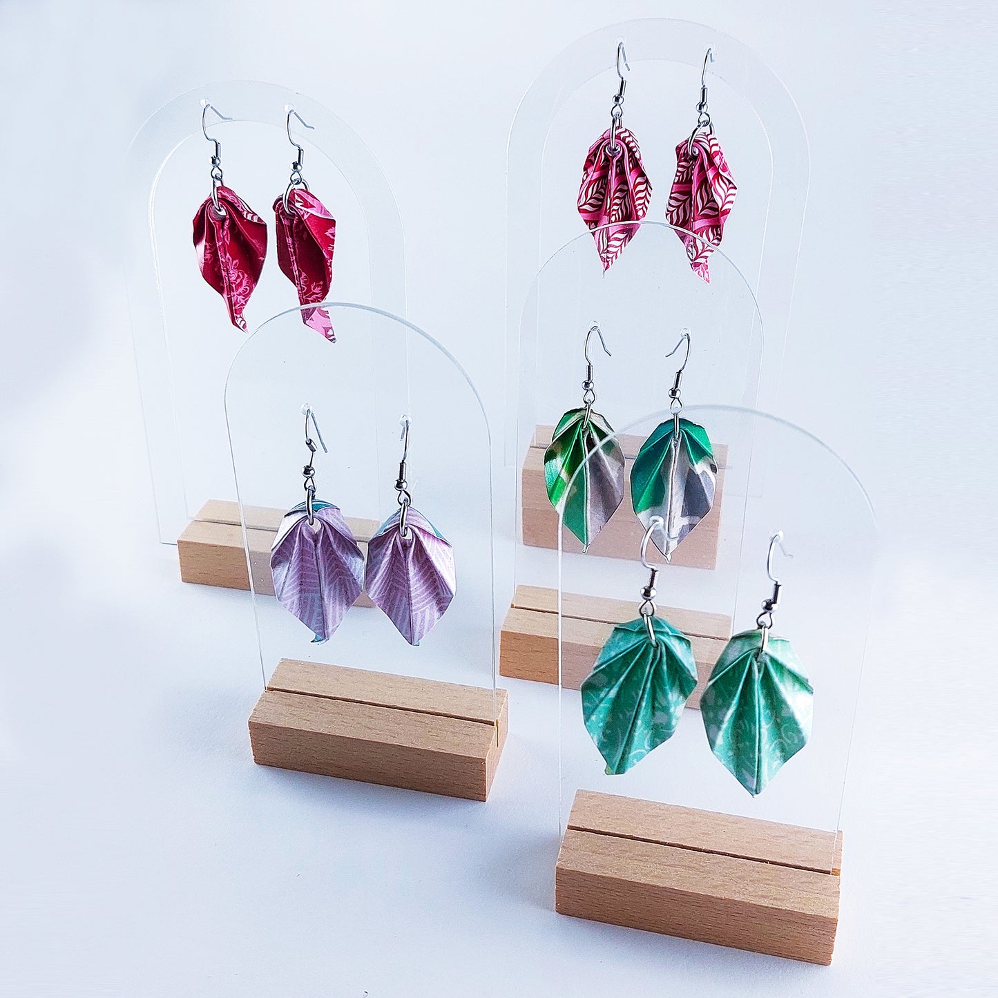Brincos Origami - Papel - Design Folha