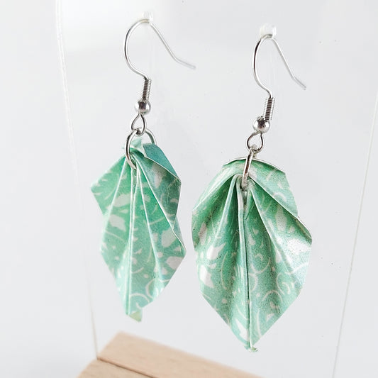 Brincos Origami - Papel - Design Folha